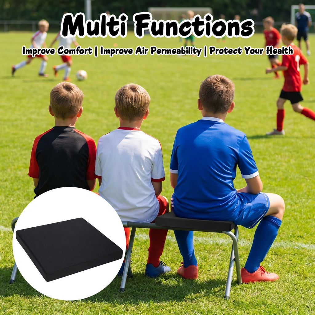 Black Portable Waterproof Stadium Seat Cushions with Handle Q93573