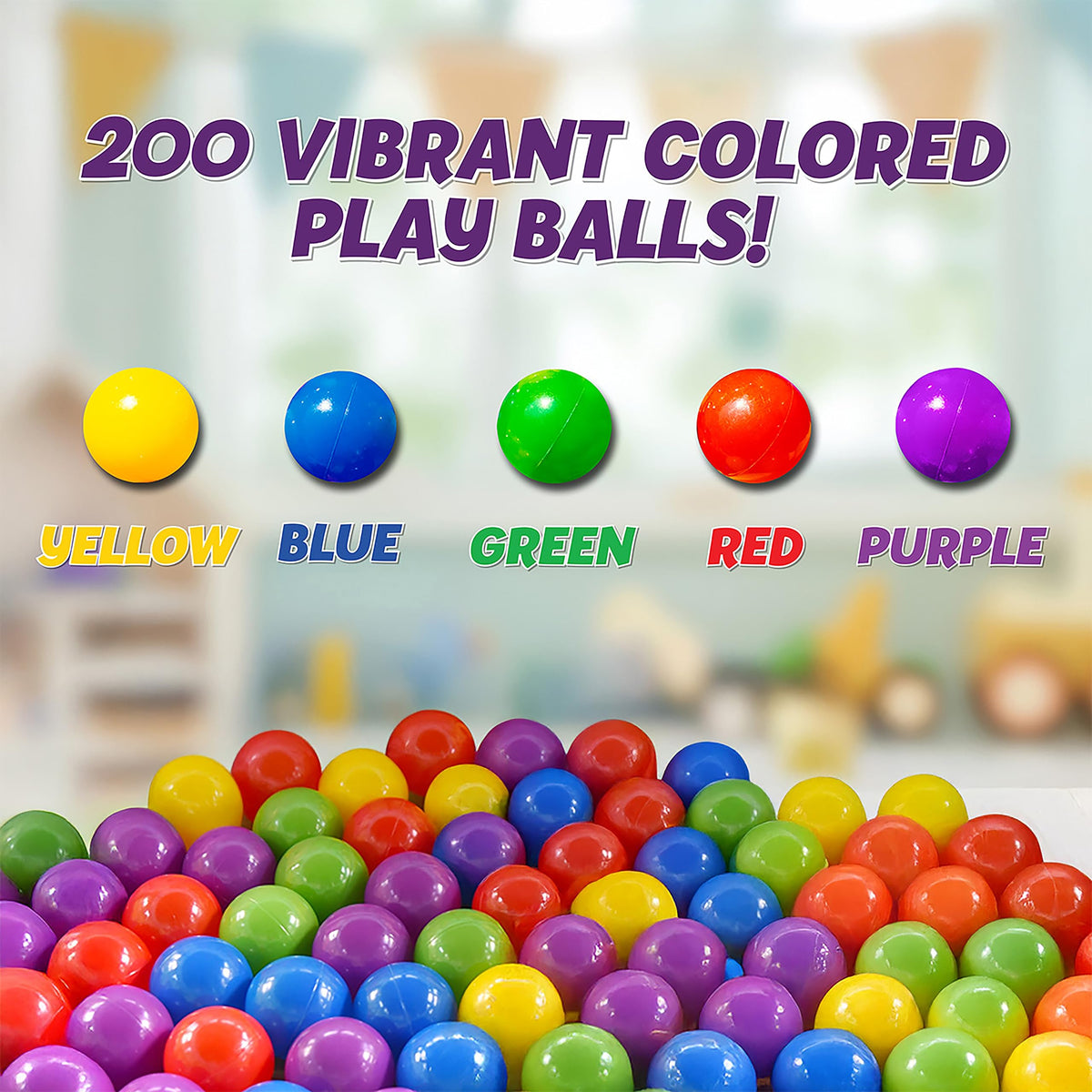 200 Premium Crush-Resistant Play Balls with Zippered Storage Bag A473064
