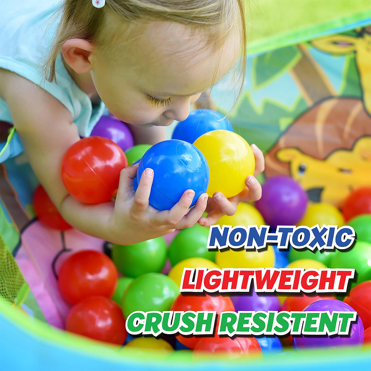 200 Premium Crush-Resistant Play Balls with Zippered Storage Bag A473064