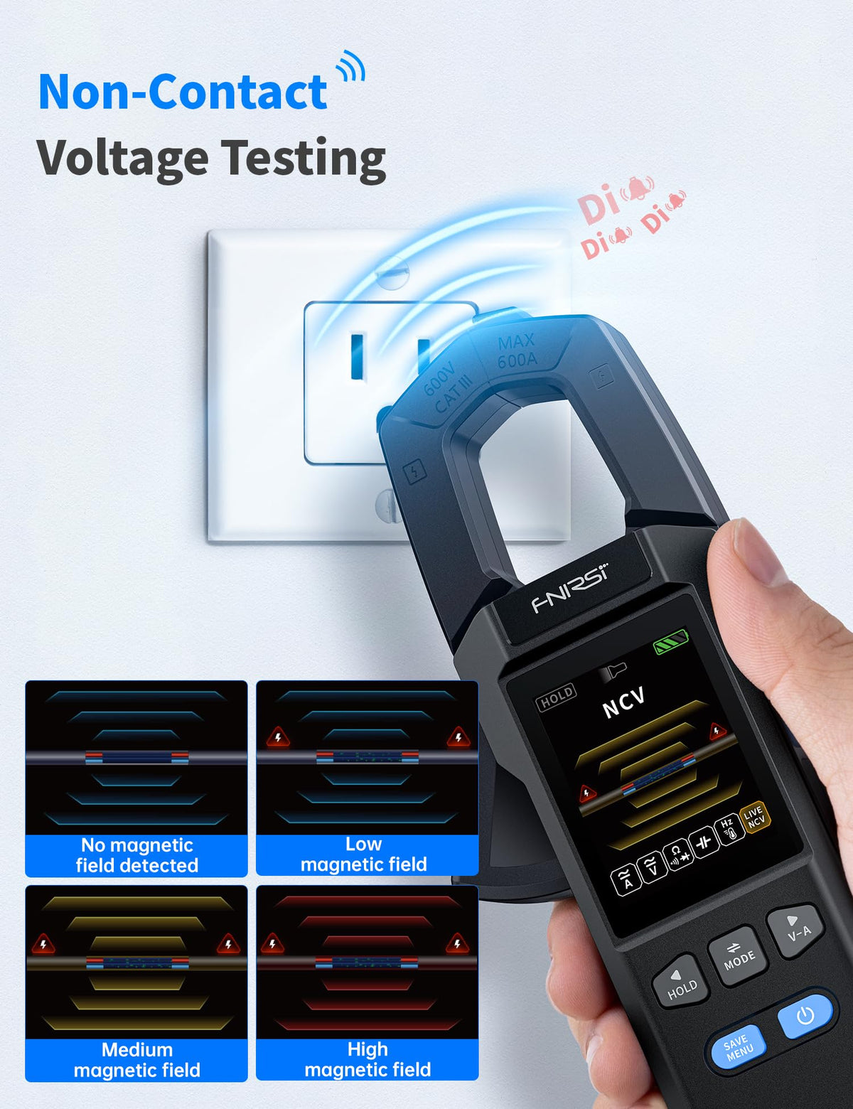 Clamp Meter 9999 Counts TRMS 600A AC/DC B3159