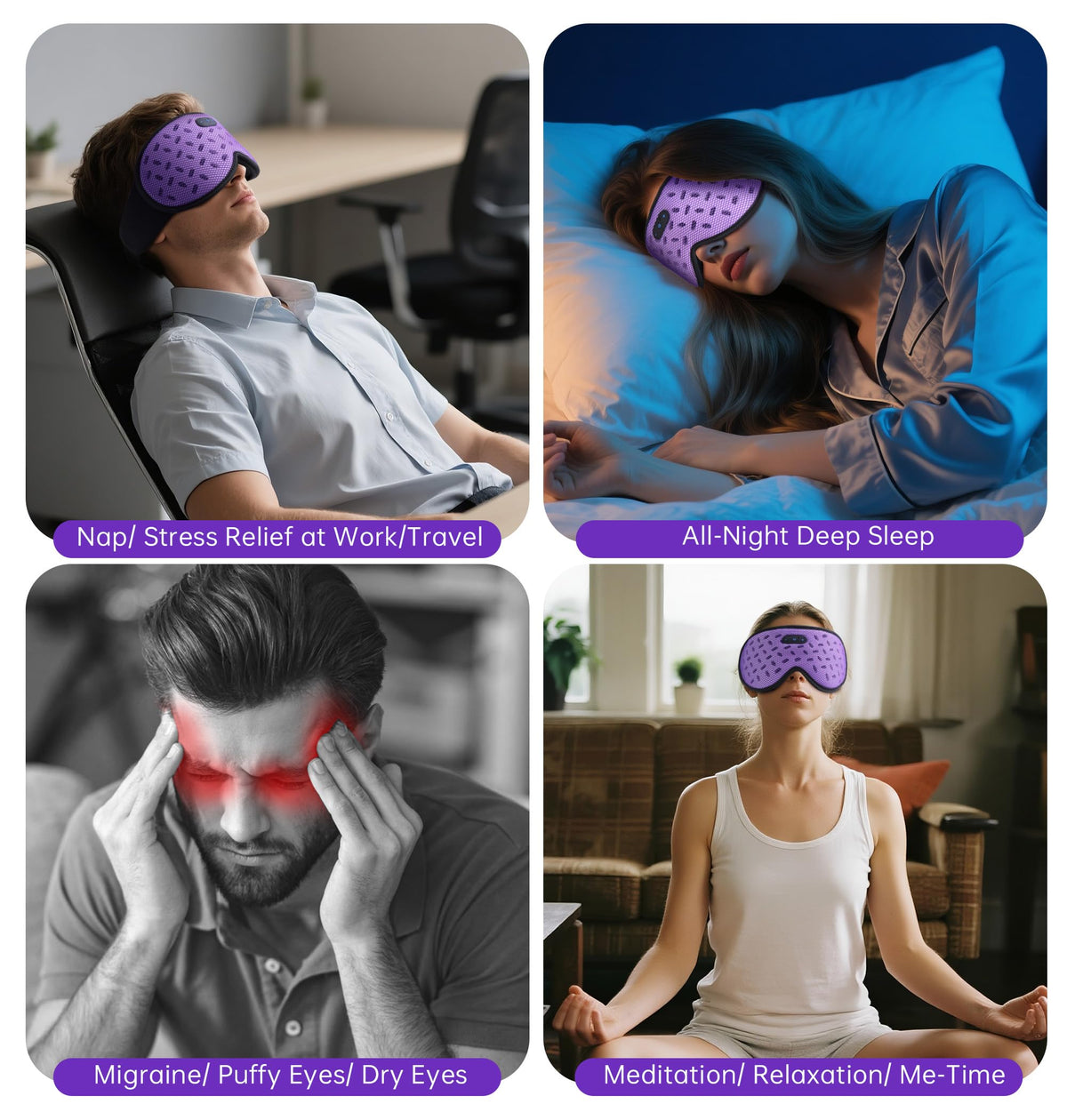 Bluetooth Sleep Mask Headphones with Hot & Cold Compress U706