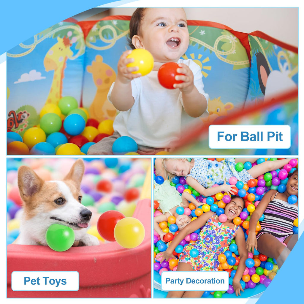 100pcs BPA Free Crush Proof Plastic Ball Pit Balls with Net Bag I5887