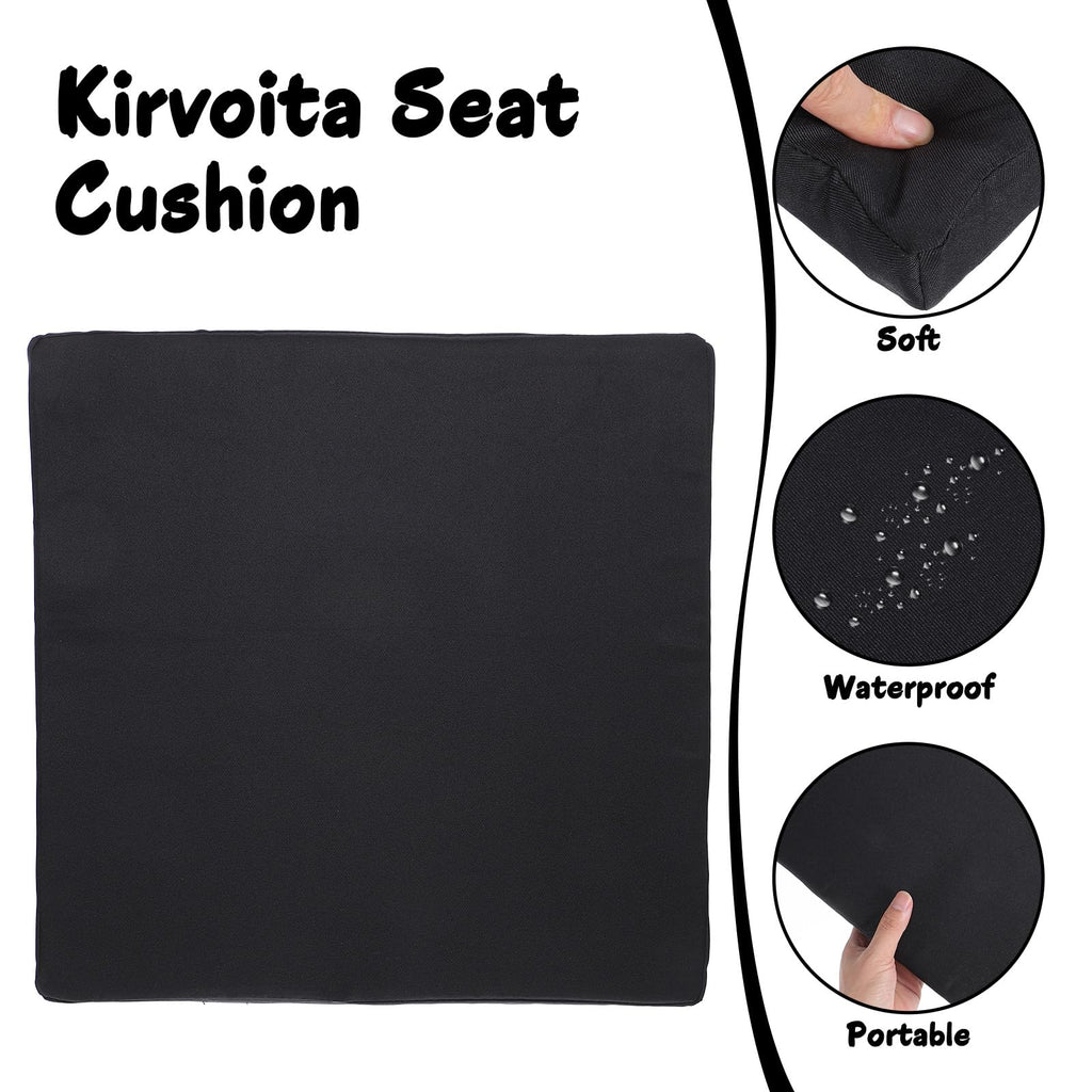 Black Portable Waterproof Stadium Seat Cushions with Handle Q93573
