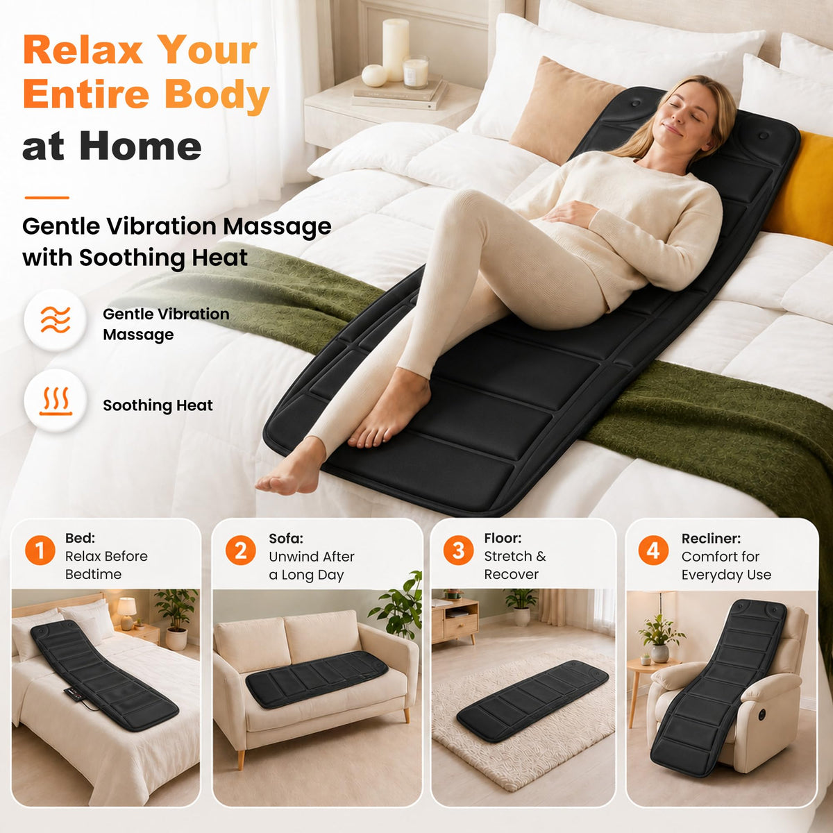 Full Body Massage Mat with Heat G163394