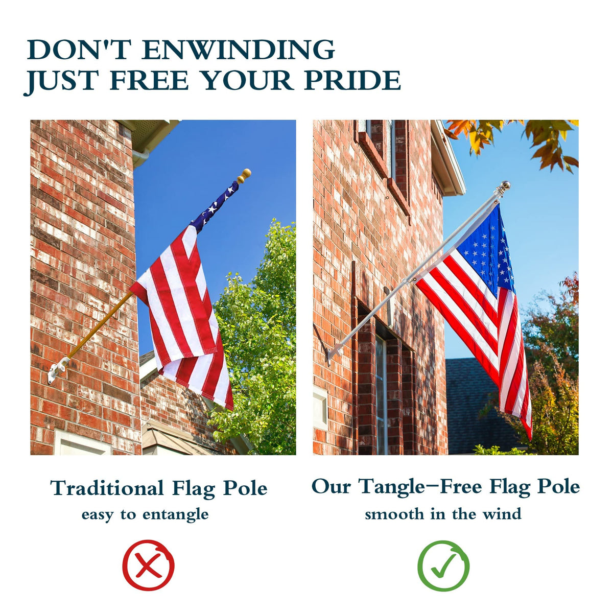 6FT Aluminum Spinning Flag Pole L6031