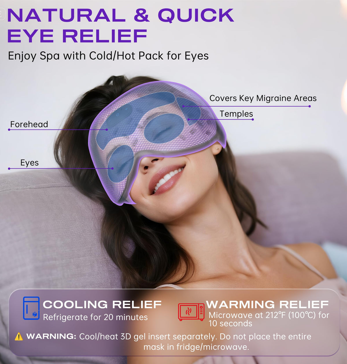 Bluetooth Sleep Mask Headphones with Hot & Cold Compress U706