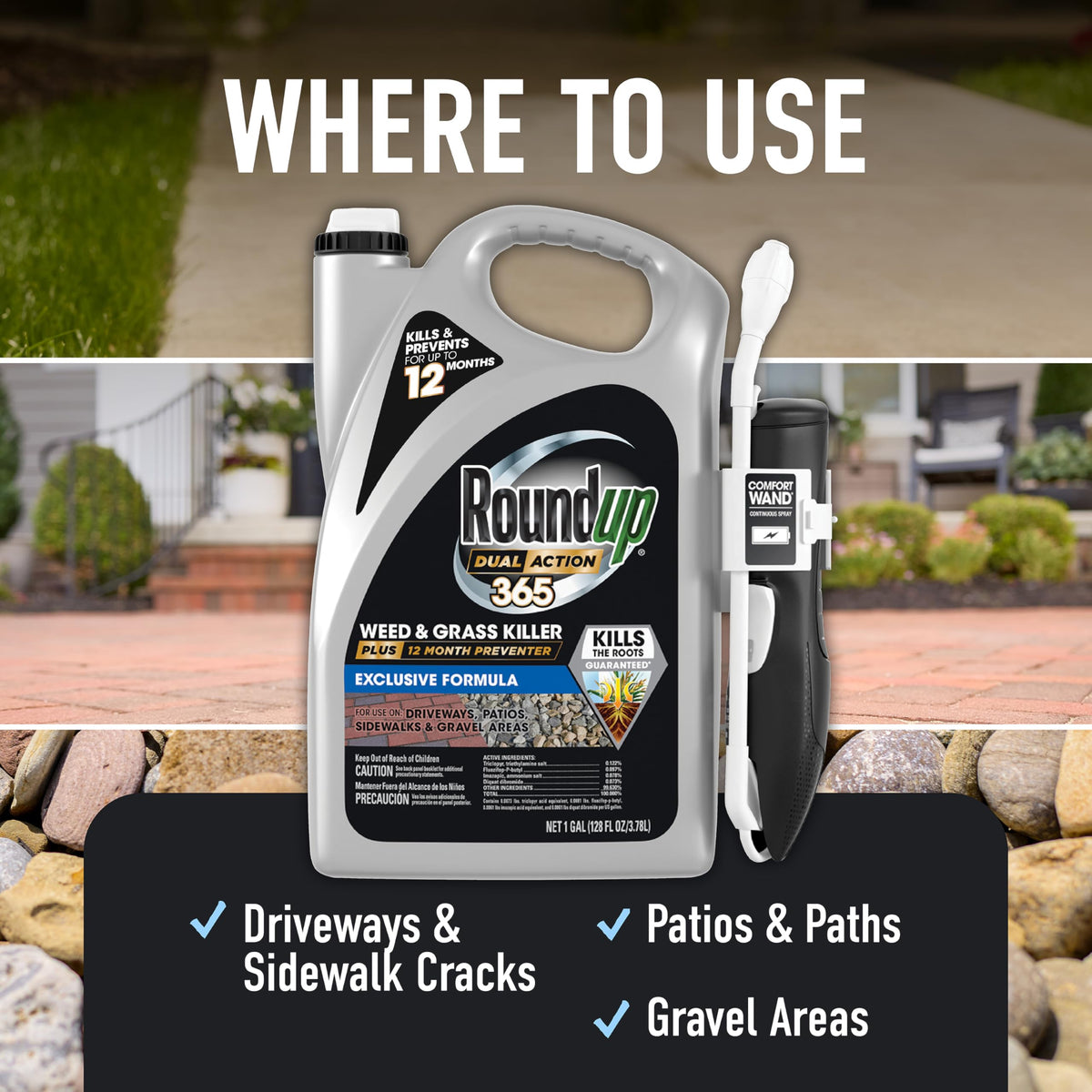 Weed & Grass Killer Plus 12 Month Preventer, 1 gal., Wand (Pack of 4) P2641