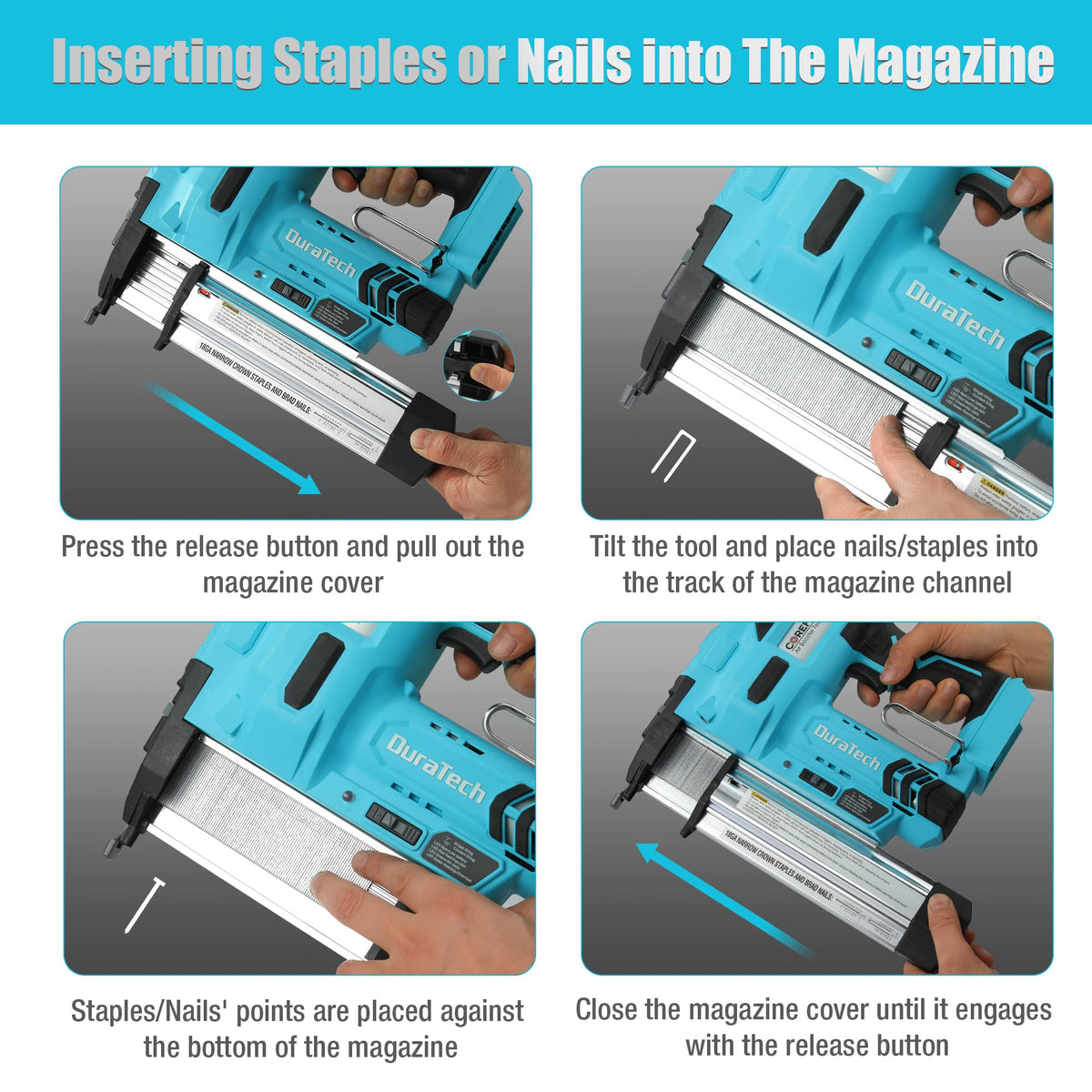 20V Cordless 18 Gauge 2-in-1 Nail Staple Gun X62497