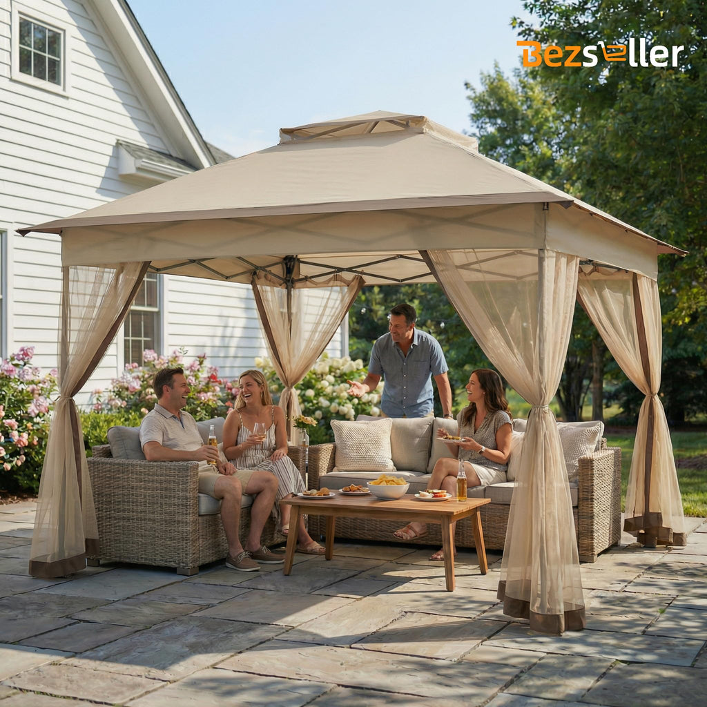 11x11 Pop Up Gazebo with Mosquito Netting Q9092