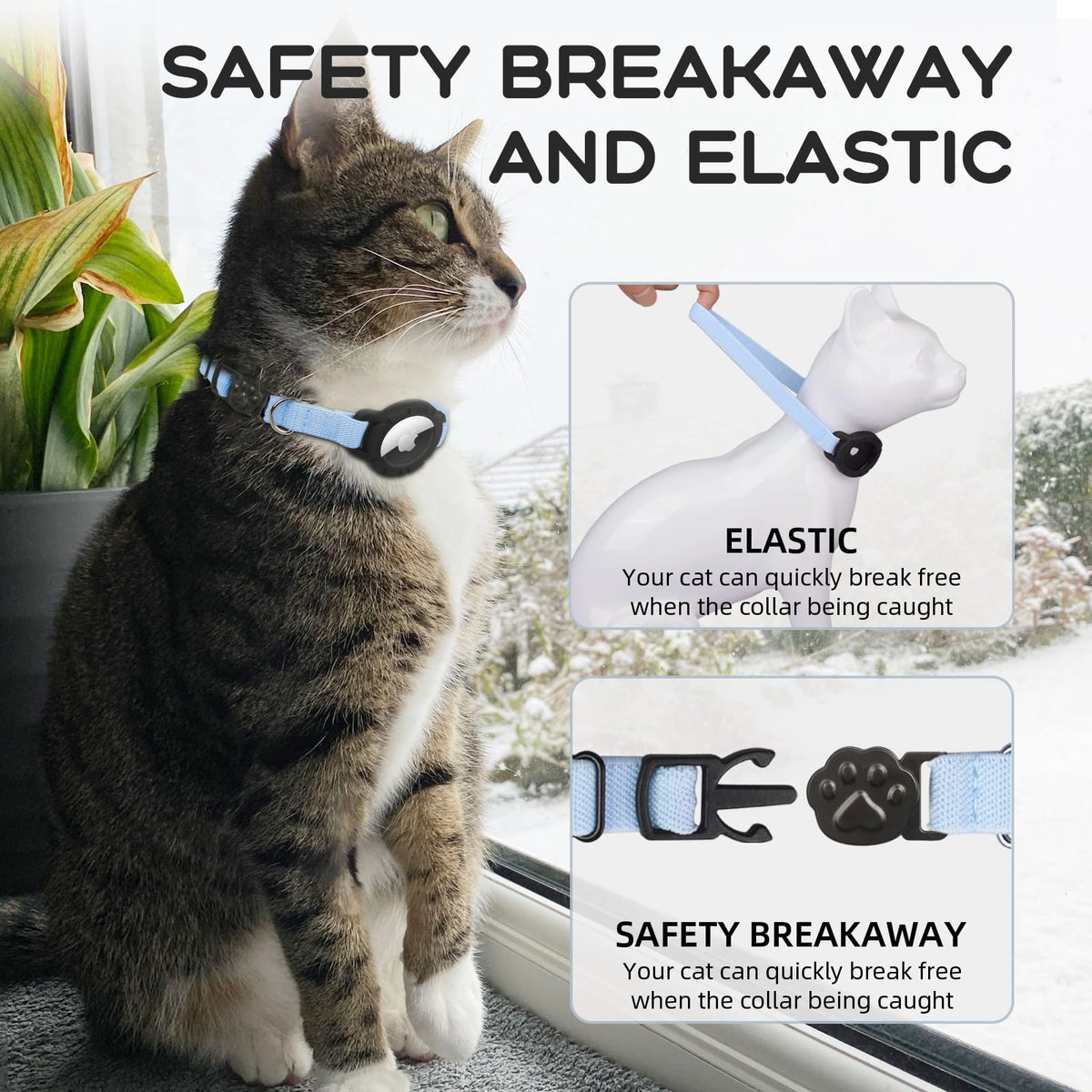 Cat Collar with AirTag Holder and Bell G46067