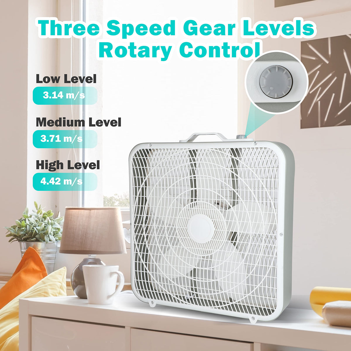 20 Inch White 3-Speed Box Fan B537