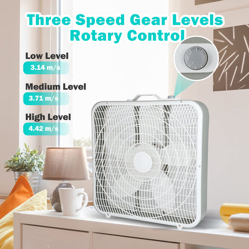20 Inch White 3-Speed Box Fan B537