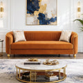 Velvet Modern Sofa Couch 3-Seater Deep Seat Sofa, Orange K5035
