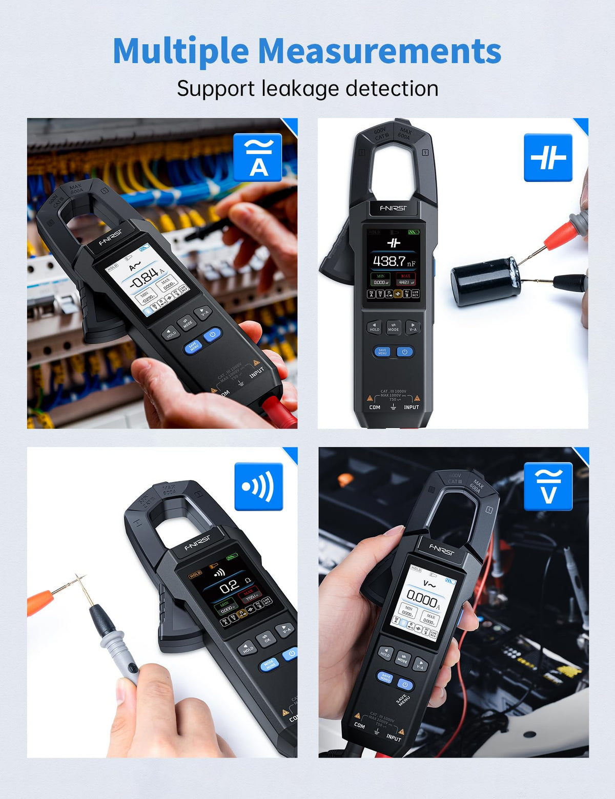 Clamp Meter 9999 Counts TRMS 600A AC/DC B3159