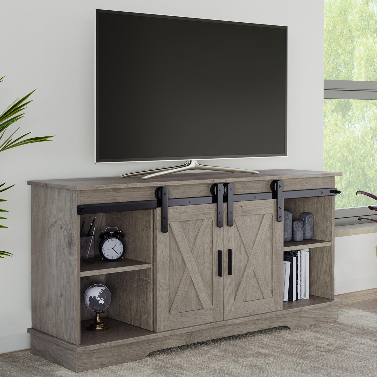 65-Inch TV Stand with Sliding Barn Doors L975928