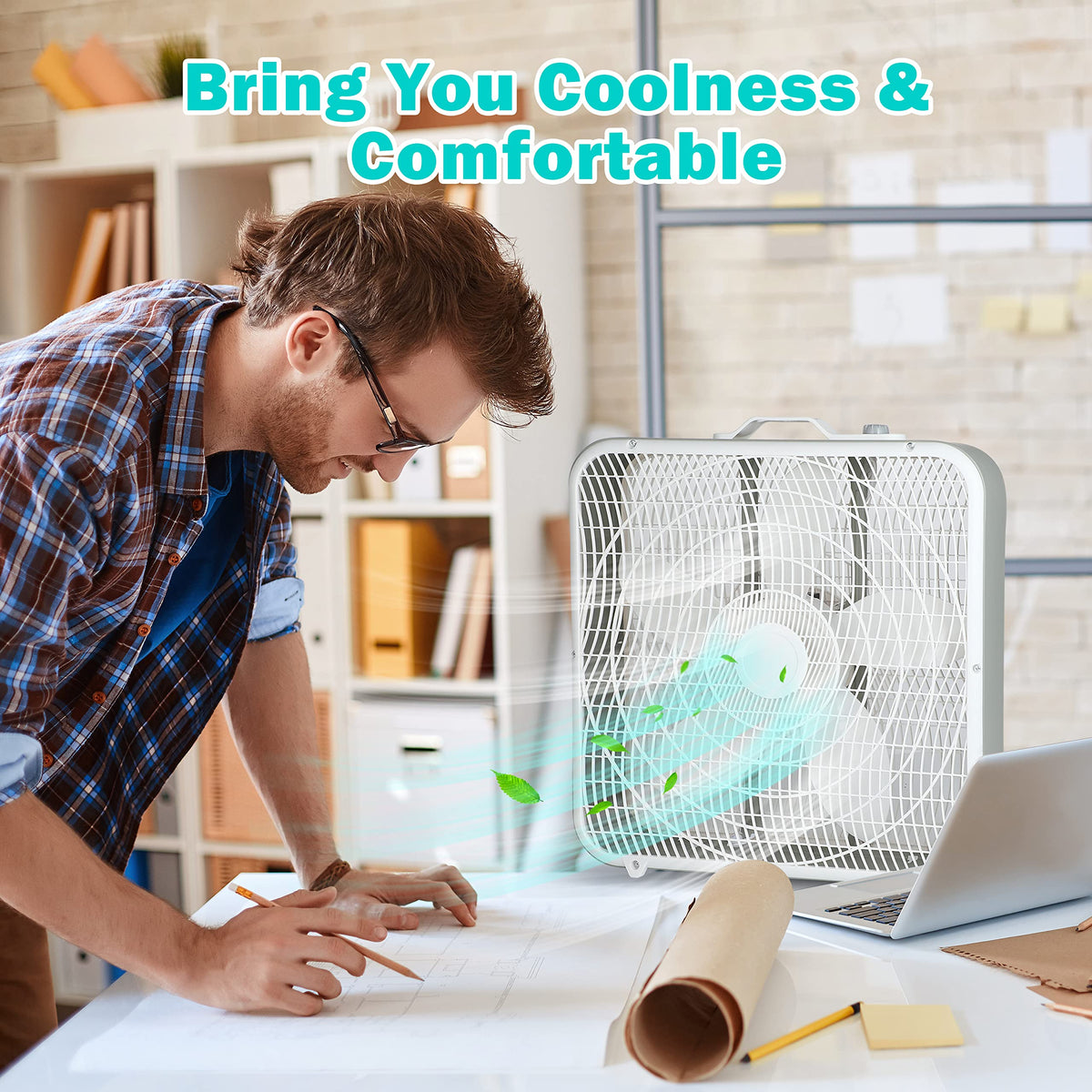 20 Inch White 3-Speed Box Fan B537
