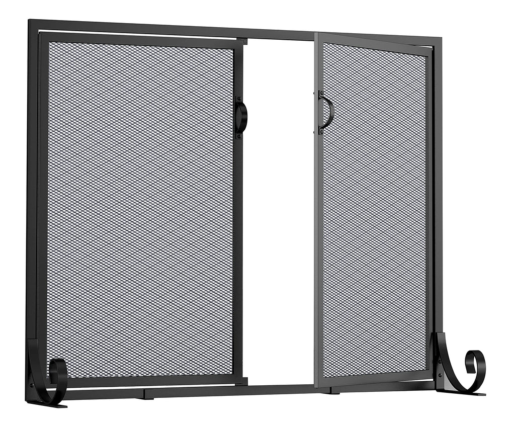 Hinged Double Door Fireplace Mesh Guard G608