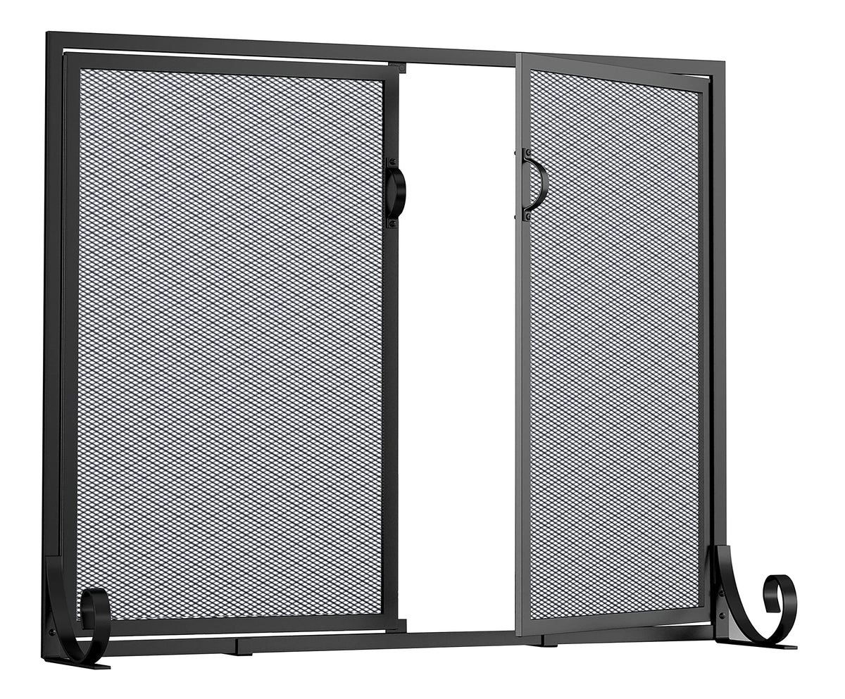 Hinged Double Door Fireplace Mesh Guard G608