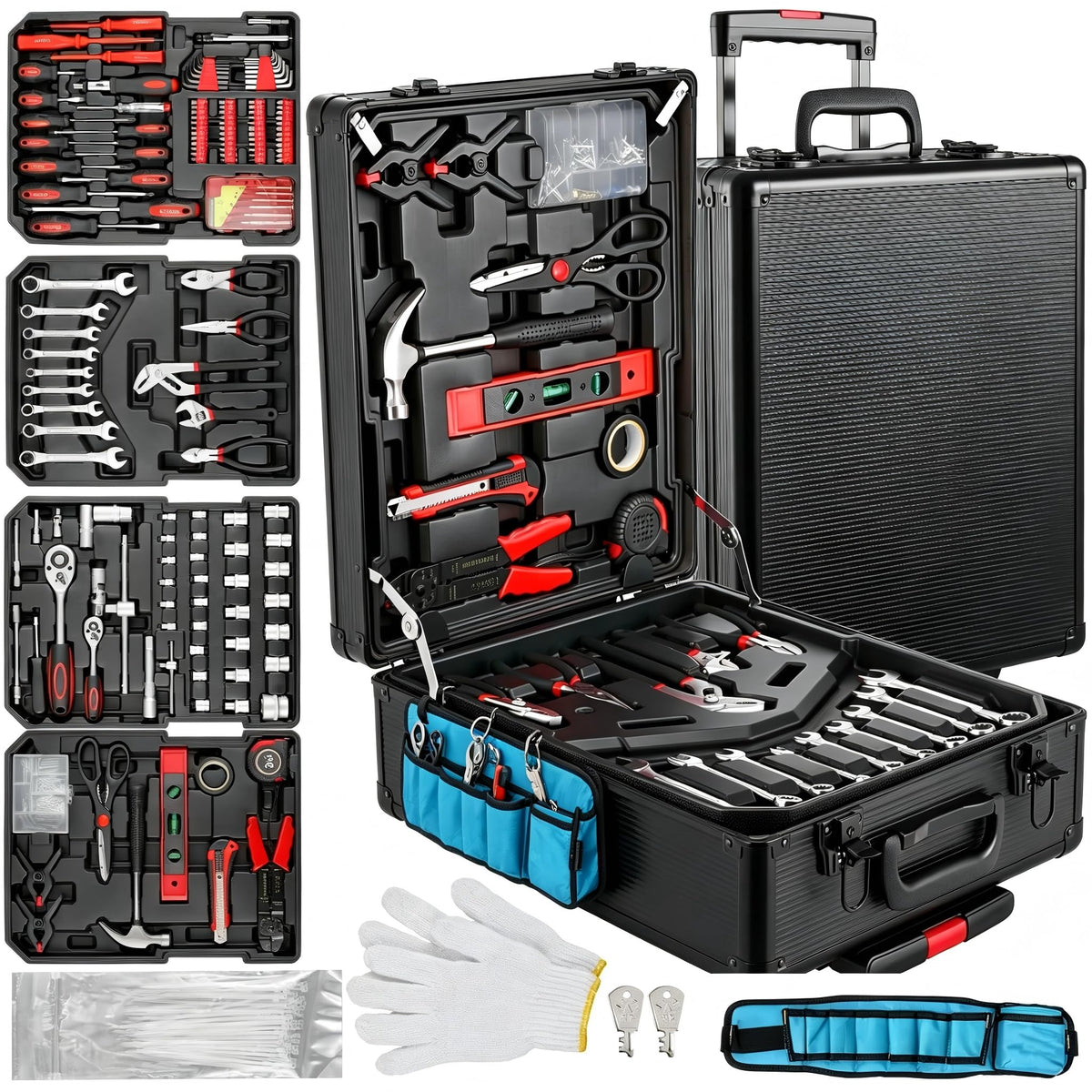 799pcs Aluminum Trolley Case Tool Set Silver K13686