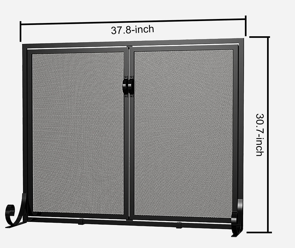 Hinged Double Door Fireplace Mesh Guard G608