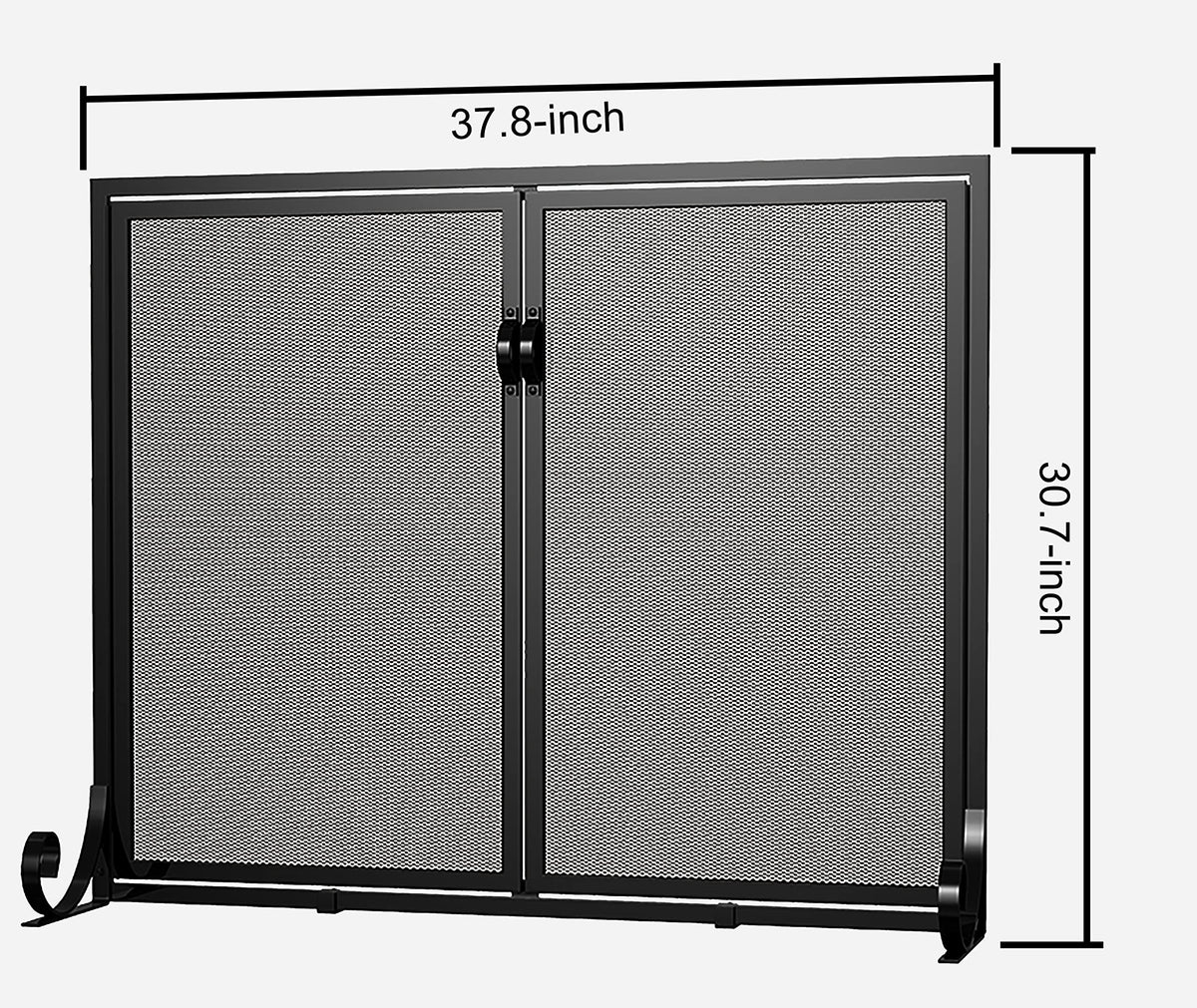 Hinged Double Door Fireplace Mesh Guard G608