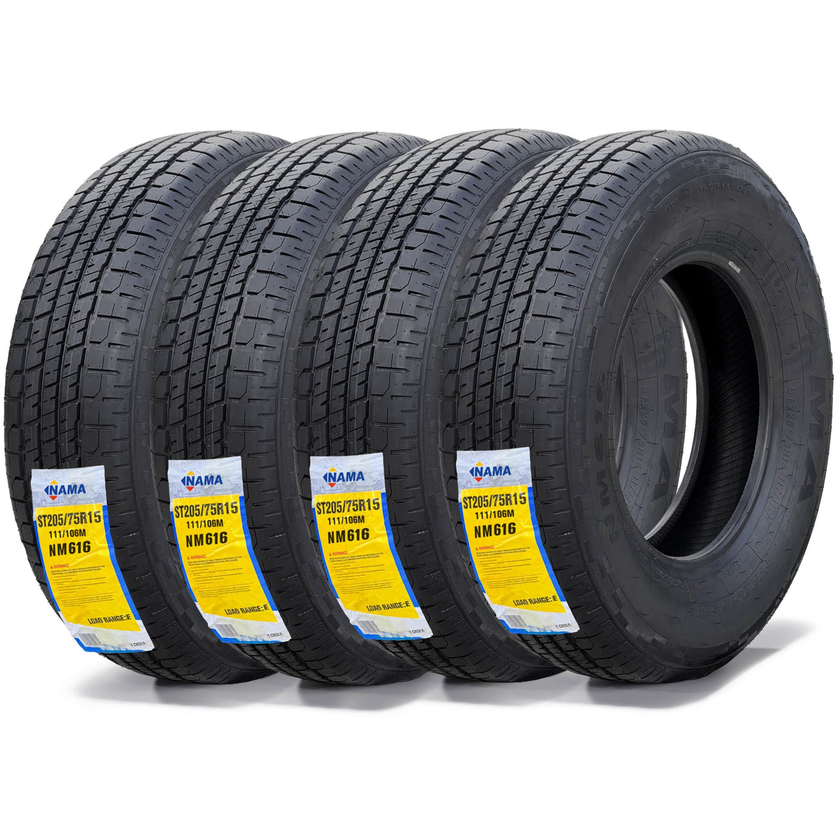 Set of 4 ST205/75R15 10 Ply Trailer Tires C425