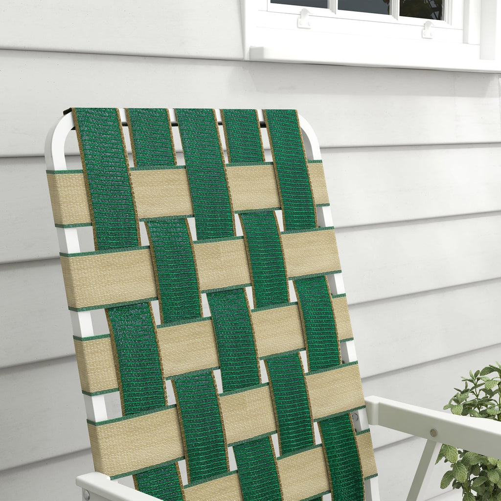 Set of 2 Oversized Folding Webbed Lawn Chairs with Armrests Z565