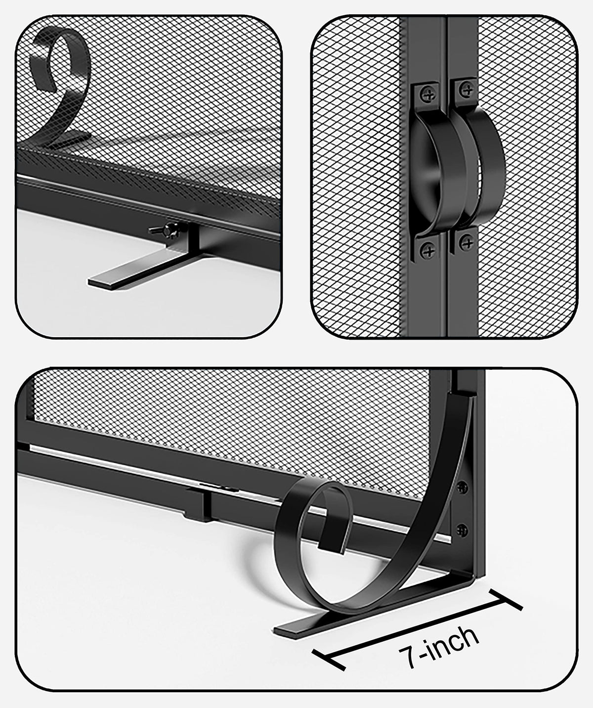 Hinged Double Door Fireplace Mesh Guard G608