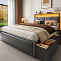 Full Size Bed Frame with Storage Headboard F678224