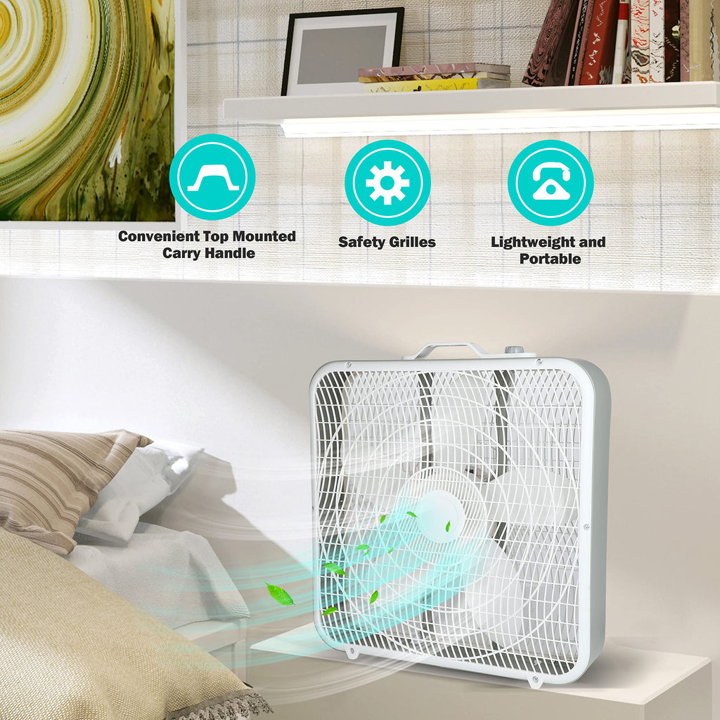 20 Inch White 3-Speed Box Fan B537