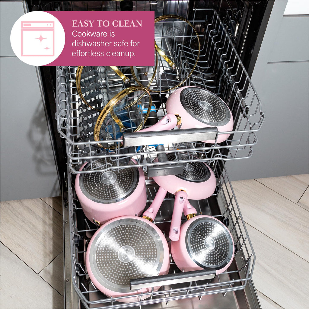 12 Piece Pink Nonstick Cookware Set V2397