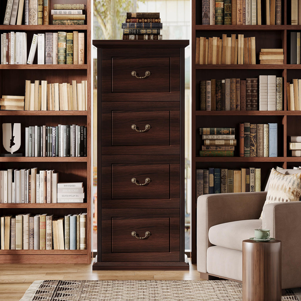 4 Drawer Walnut File Cabinet B396745